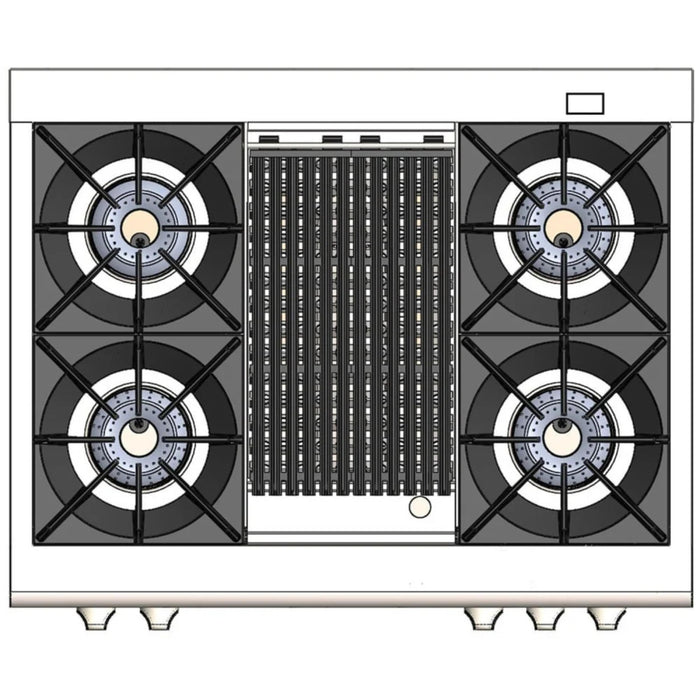 Capital Grand Chef Series 36-Inch Dual Fuel 4 Open Burner Specialty Cooktop Range