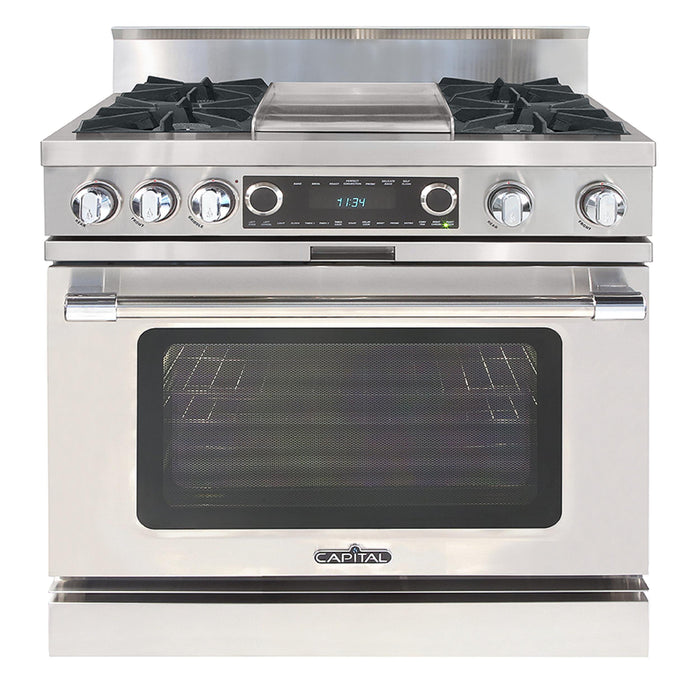 Capital Grand Chef Series 36-Inch Dual Fuel 4 Open Burner Specialty Cooktop Range