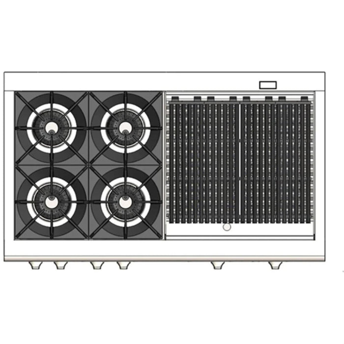 Capital Grand Chef Series 48-Inch Dual Fuel 4 Open Burner Specialty Cooktop Range