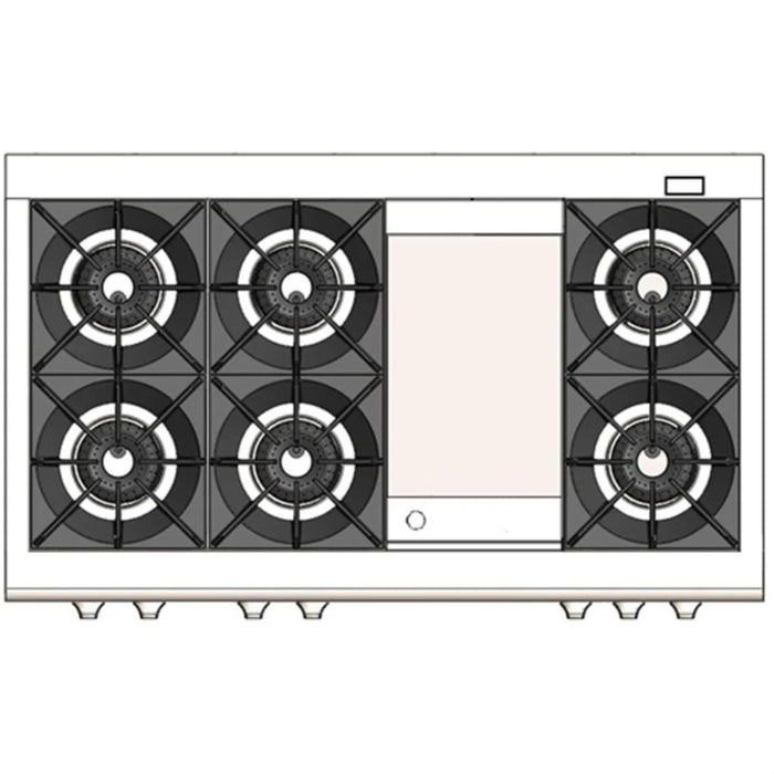 Capital Grand Chef Series 48-Inch Dual Fuel 6 Open Burner Specialty Cooktop Range