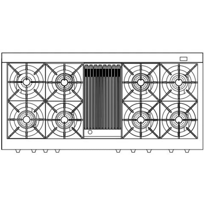 Capital Grand Chef Series 60-Inch Dual Fuel 8 Open Burner Specialty Cooktop Range