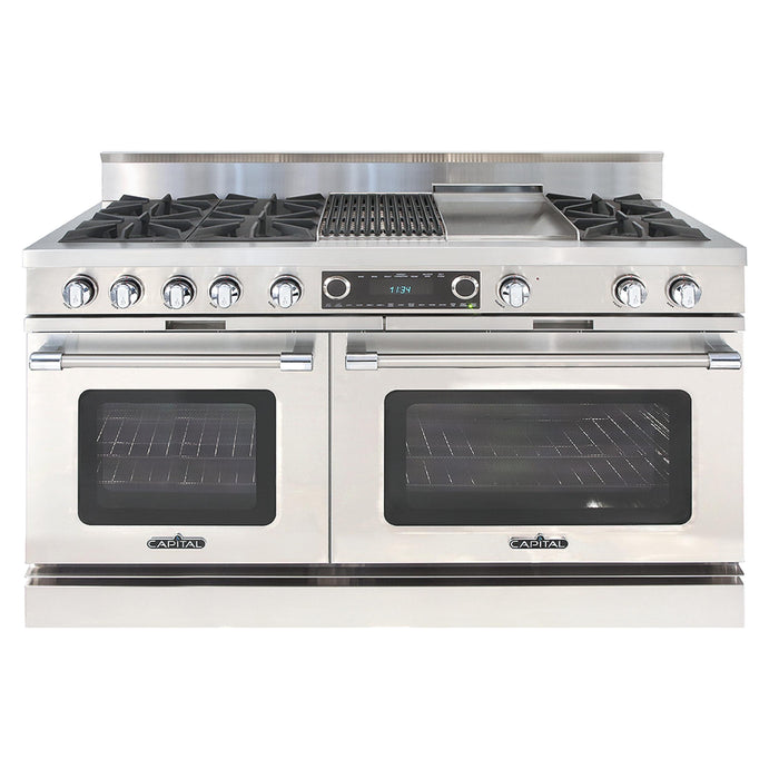Capital Grand Chef Series 60-Inch Dual Fuel 6 Open Burner Grill & Griddle Range