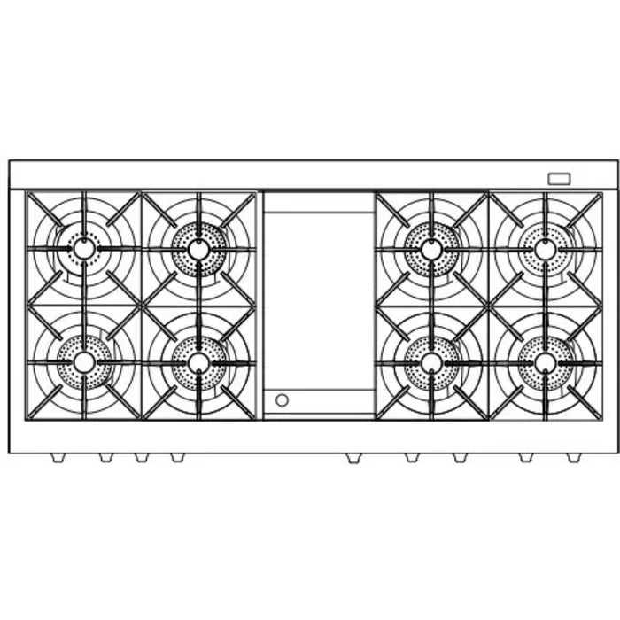 Capital Grand Chef Series 60-Inch Dual Fuel 8 Open Burner Specialty Cooktop Range