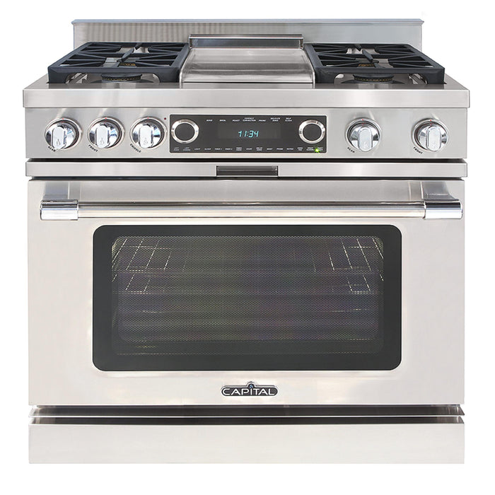Capital Grand Chef Series 36-Inch Dual Fuel 4 Burner, Grill & Griddle Range