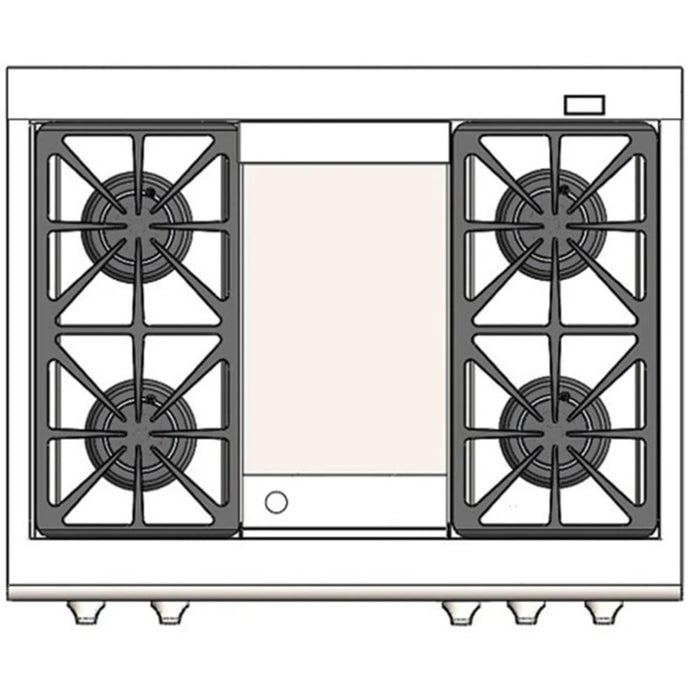 Capital Grand Chef Series 36-Inch Dual Fuel 4 Burner, Grill & Griddle Range