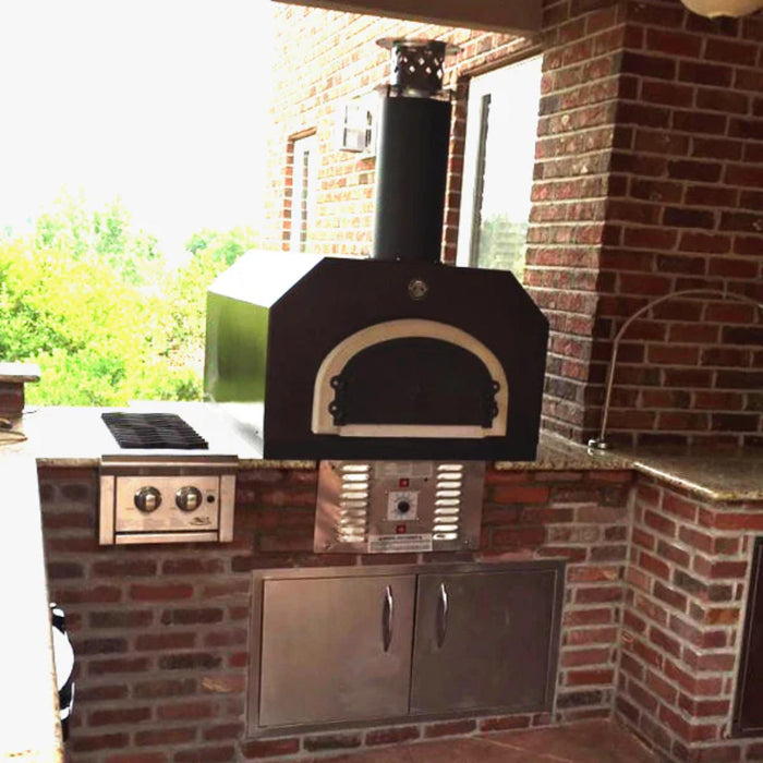Chicago Brick Oven CBO-750 Hybrid Countertop Commercial Propane and Wood Fired Pizza Oven – Solar Black Finish