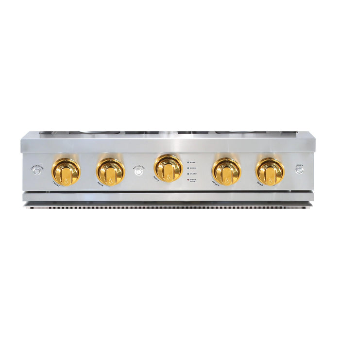 Brass Polished Knob Upgrade for 30" & 36" Ranges and Rangetops