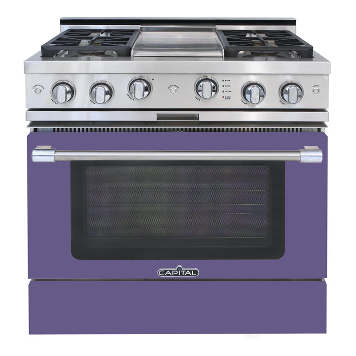 Capital Precision Series 36-Inch High BTU 4 Burner & Griddle Single Door Classic Chef Range