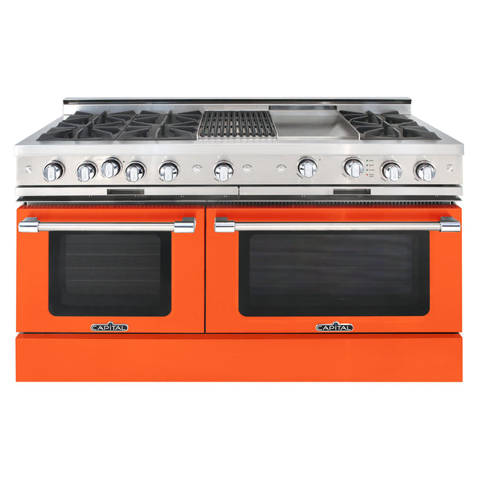 Capital Precision Series 60-Inch 19K BTU 6 Burner, Grill, & Griddle Double Door Grand Chef Range