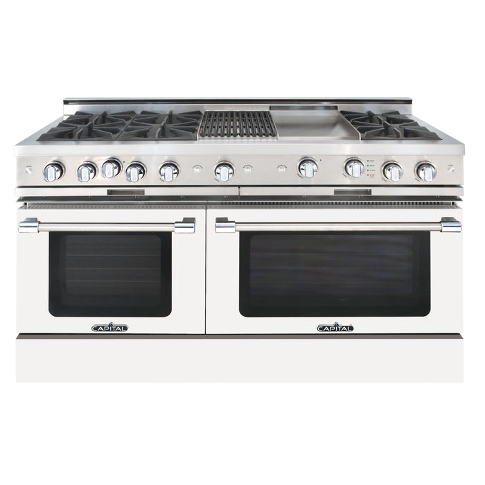 Capital Precision Series 60-Inch 19K BTU 6 Burner, Grill, & Griddle Double Door Grand Chef Range
