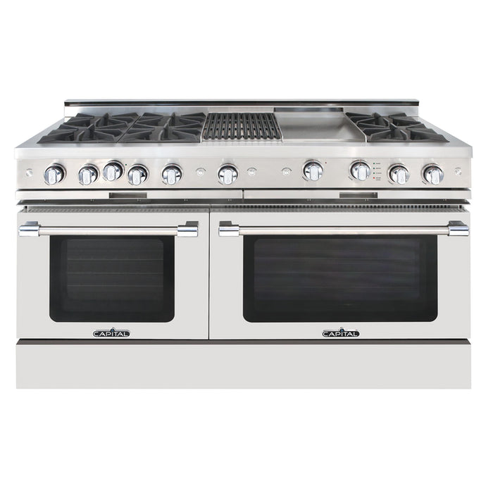 Capital Precision Series 60-Inch 19K BTU 6 Burner, Grill, & Griddle Double Door Grand Chef Range
