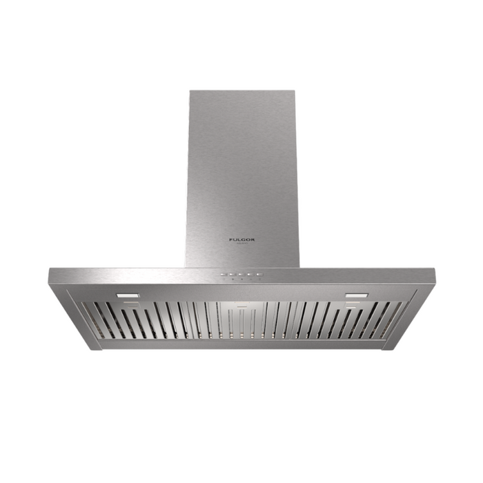 Fulgor Milano 30-Inch Chimney Wall Hood, 400 Series, 600 CFM, Electronic Control, Speed Reduction Technology