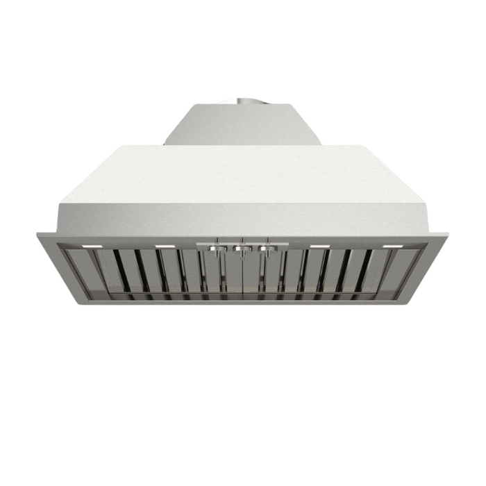 Fulgor Milano 36-Inch Pro Built-In Hood, 600 Series, 1000 CFM, Insert, Baffle Filters, Knob Control