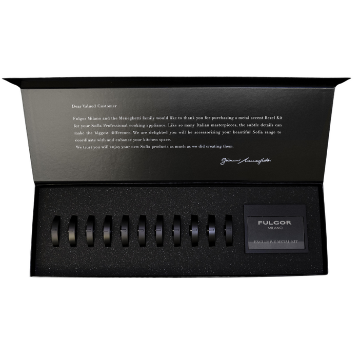 Fulgor Milano Bezel Accessory Kit – 6 Bezels & 1 Faceplate for Sofia Nameplate, Matte Black