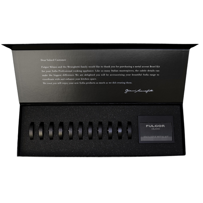 Fulgor Milano Bezel Accessory Kit – 11 Bezels & 1 Faceplate for Sofia Nameplate, Matte Black