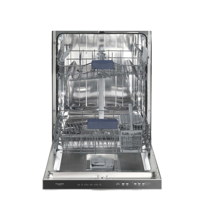 Fulgor Milano 24-Inch Distinto Built-In Dishwasher, 400 Series, Stainless Steel, Top Control, 6 Cycles, 49 dB, Distinto Style Handle Included