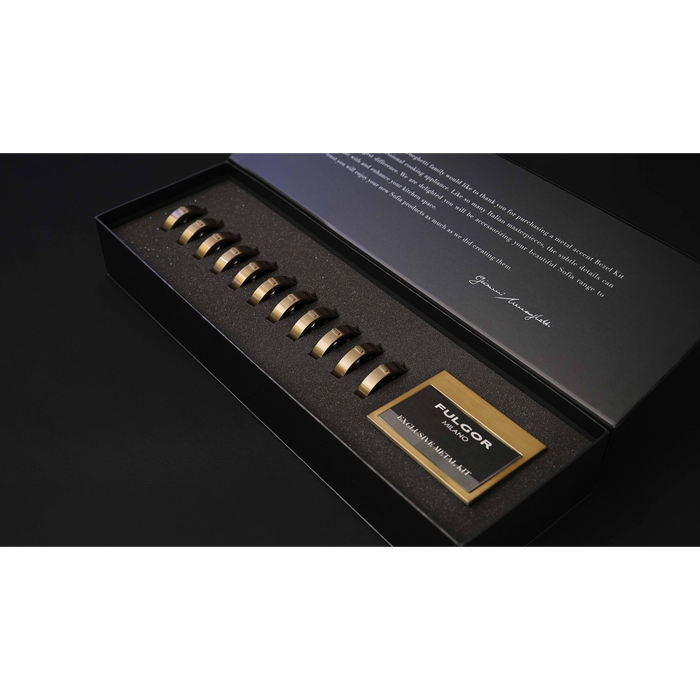 Fulgor Milano Bezel Accessory Kit – 6 Bezels & 1 Faceplate for Sofia Nameplate, Brushed Bronze
