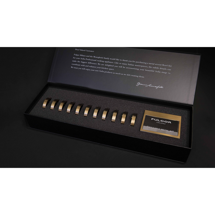 Fulgor Milano Bezel Accessory Kit – 11 Bezels & 1 Faceplate for Sofia Nameplate, Brushed Bronze