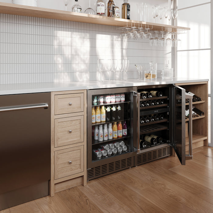 ZLINE 24" Monument Dual Zone 44-Bottle Wine Cooler in Stainless Steel