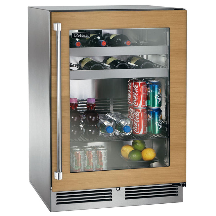 Perlick Signature Series 18" Shallow Depth Outdoor Beverage Center, Panel-Ready Glass Door