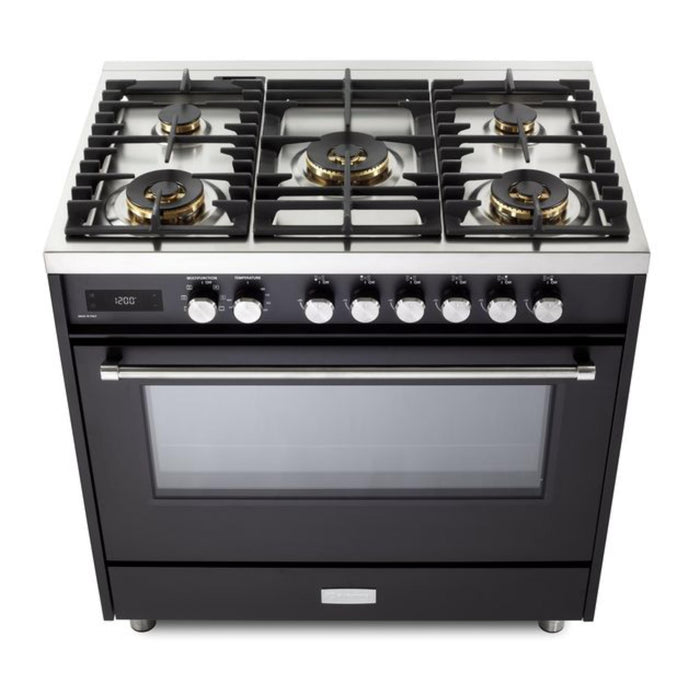 Verona Ultima 36-Inch 5.0 Cu. Ft. Colored Dual Fuel Freestanding Range with Five Brass Burners and Dual Convection Oven