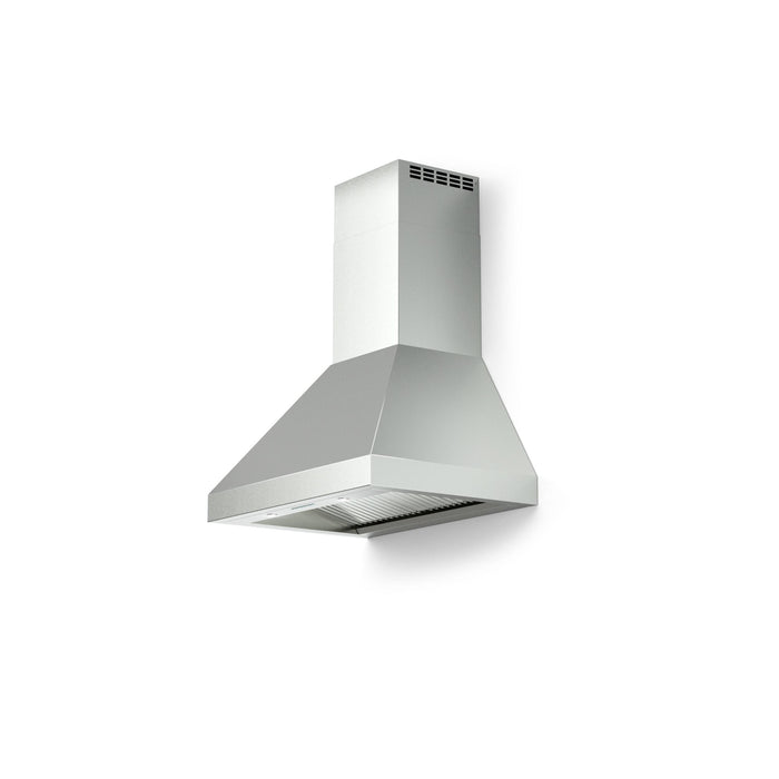 Verona 30-Inch Designer Series Chimney Wall Mount Range Hood with 600 CFM, 4 Speed Fan and LED Lighting