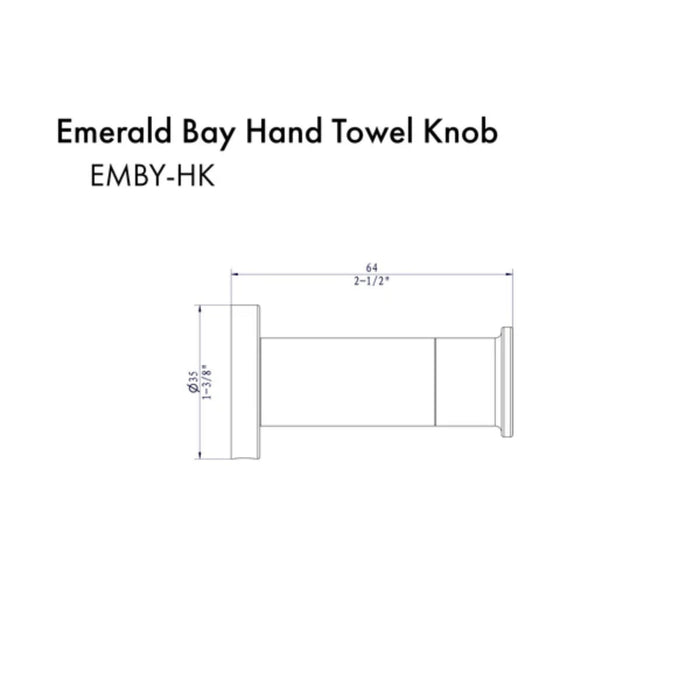 ZLINE Emerald EMBY-HK Bay Bathroom Towel Hook – Available in Brushed Nickel