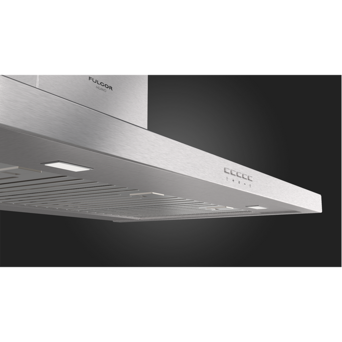 Fulgor Milano 30-Inch Chimney Wall Hood, 400 Series, 600 CFM, Electronic Control, Speed Reduction Technology