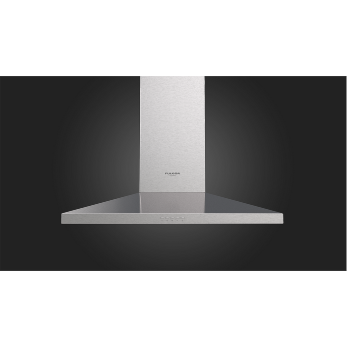 Fulgor Milano 30-Inch Chimney Wall Hood, 400 Series, 600 CFM, Electronic Control, Speed Reduction Technology