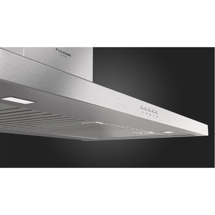 Fulgor Milano 36-Inch Chimney Wall Hood, 400 Series, 600 CFM, Electronic Control, Speed Reduction Technology