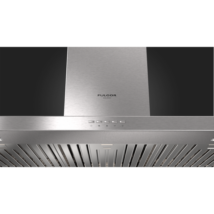 Fulgor Milano 36-Inch Chimney Wall Hood, 400 Series, 600 CFM, Electronic Control, Speed Reduction Technology