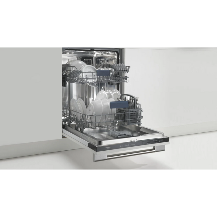 Fulgor Milano 24-Inch Distinto Built-In Dishwasher, 400 Series, Overlay Panel, 6 Cycles, 49 dB (Requires Custom Cabinet Panel)