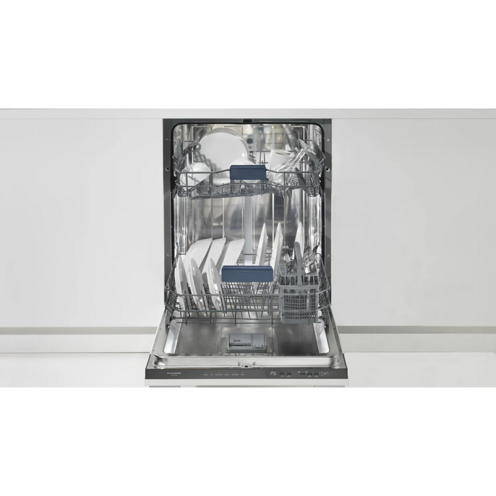 Fulgor Milano 24-Inch Distinto Built-In Dishwasher, 400 Series, Overlay Panel, 6 Cycles, 49 dB (Requires Custom Cabinet Panel)