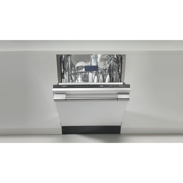 Fulgor Milano 24-Inch Distinto Built-In Dishwasher, 400 Series, ADA Compliant, Standard Tub, Overlay Panel, 6 Cycles, 49 dB (Requires Custom Cabinet Panel)
