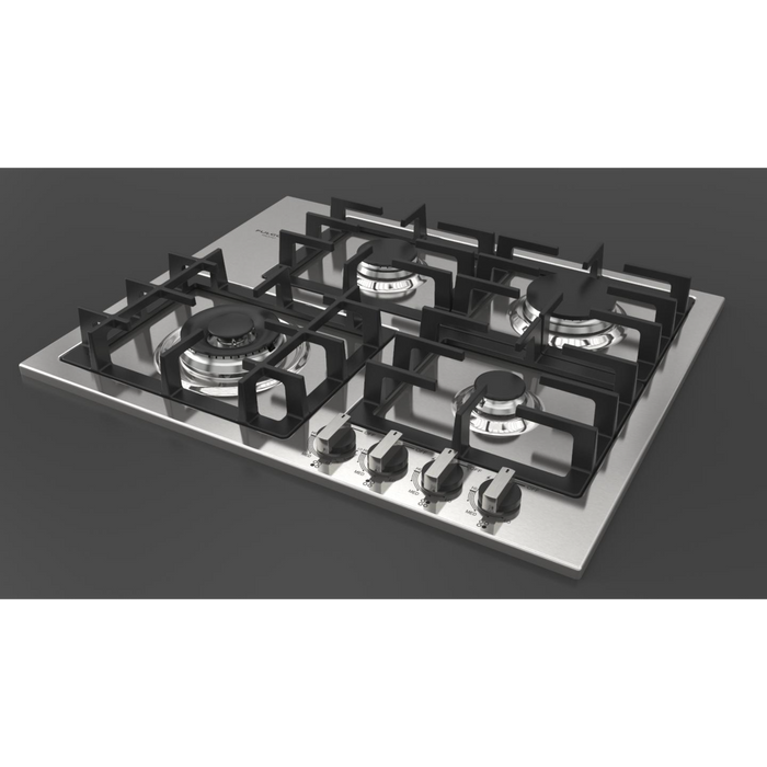 Fulgor Milano 24-Inch Distinto Built-In Gas Cooktop Largo, 400 Series, 4 Burners, N.A. Version, Stainless Steel - Will Be Discontinued