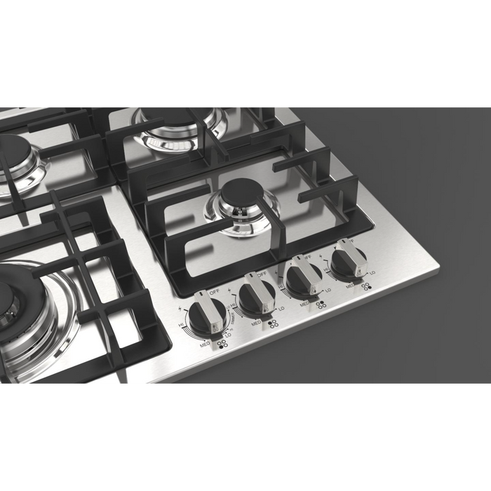 Fulgor Milano 24-Inch Distinto Built-In Gas Cooktop Largo, 400 Series, 4 Burners, N.A. Version, Stainless Steel - Will Be Discontinued