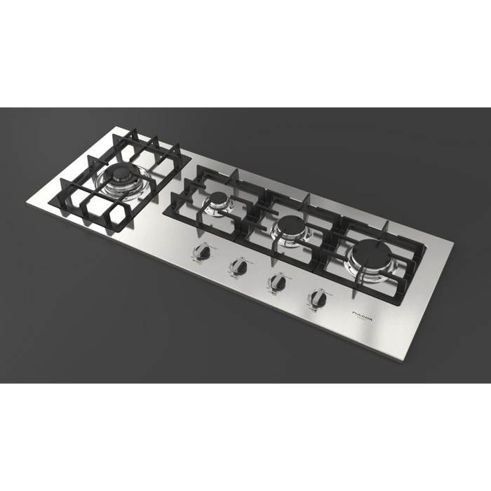 Fulgor Milano 44-Inch Distinto Built-In Gas Cooktop Largo, 400 Series, 4 Burners + Wok, N.A. Version, Stainless Steel - Will Be Discontinued