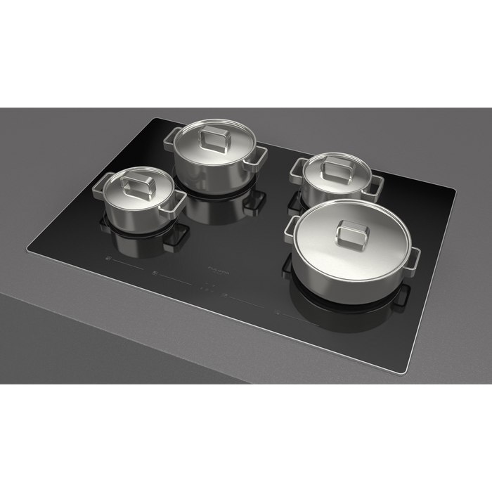 Fulgor Milano 30-Inch Distinto Built-In Induction Cooktop, 400 Series, 4 Cooking Zones, Touch Slide Controls, Brushed Aluminum Trim