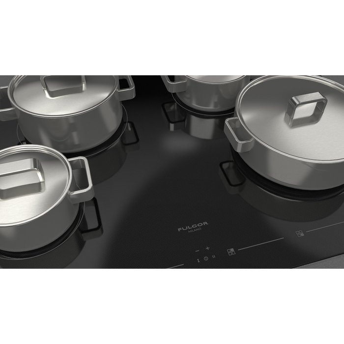 Fulgor Milano 30-Inch Distinto Built-In Induction Cooktop, 400 Series, 4 Cooking Zones, Touch Slide Controls