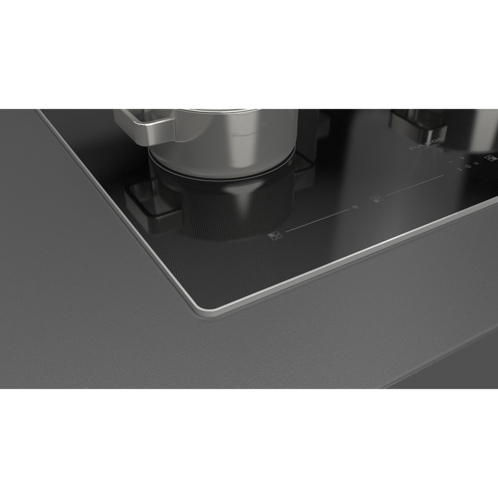 Fulgor Milano 24-Inch Distinto Built-In Premium Electric Cooktop, 700 Series, 4 Cooking Zones, Touch Slide Controls, Brushed Aluminum Trim