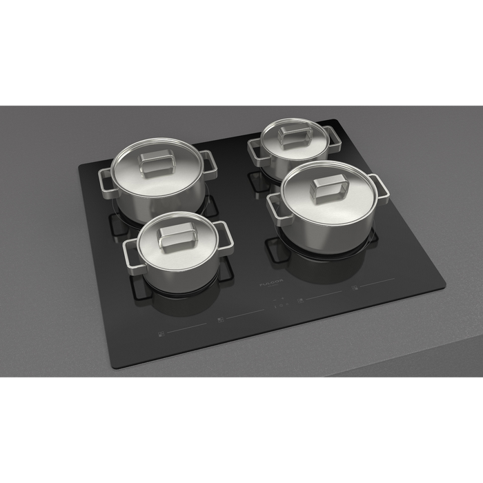 Fulgor Milano 24-Inch Distinto Built-In Induction Cooktop, 400 Series, 4 Cooking Zones, Touch Slide Controls