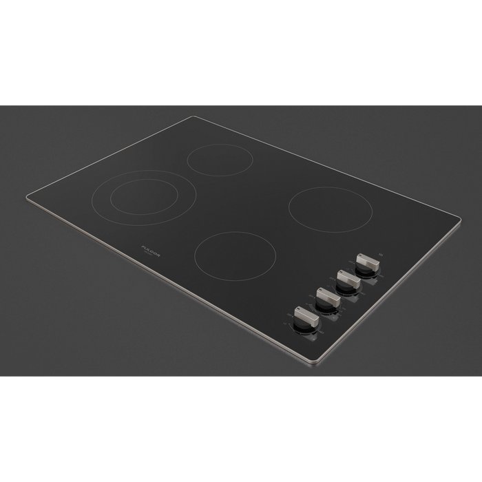Fulgor Milano 30-Inch Distinto Built-In Electric Cooktop, 300 Series, 4 Cooking Zones, Manual Knob Control, Brushed Aluminum Trim - Builder Only