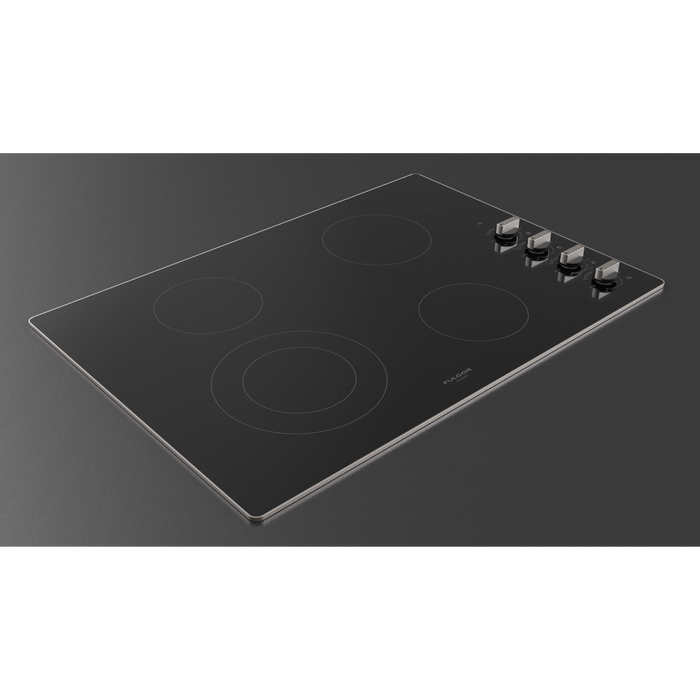 Fulgor Milano 30-Inch Distinto Built-In Electric Cooktop, 300 Series, 4 Cooking Zones, Manual Knob Control, Brushed Aluminum Trim - Builder Only