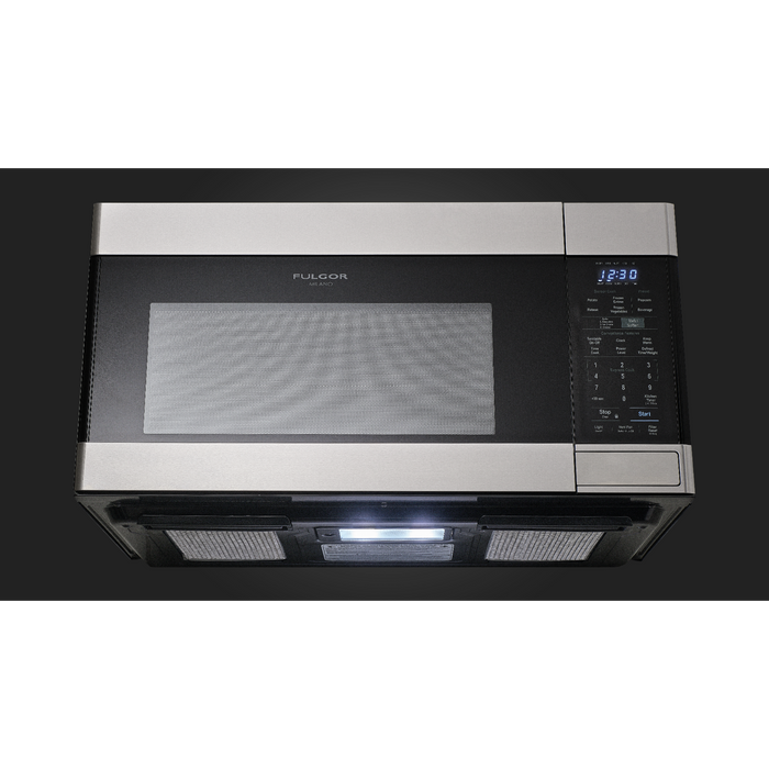 Fulgor Milano 30-Inch Distinto Built-In Microwave, 1.8 cu. ft., 1100W, Over-the-Range (OTR), Sensor Cooking, 450 CFM