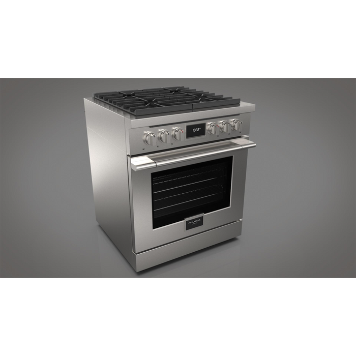 Fulgor Milano Accento Pro 30-Inch Freestanding Dual Fuel Range, 400 Series, 4 Burners (2 Crescendo Burners + 2 Sealed Burners)