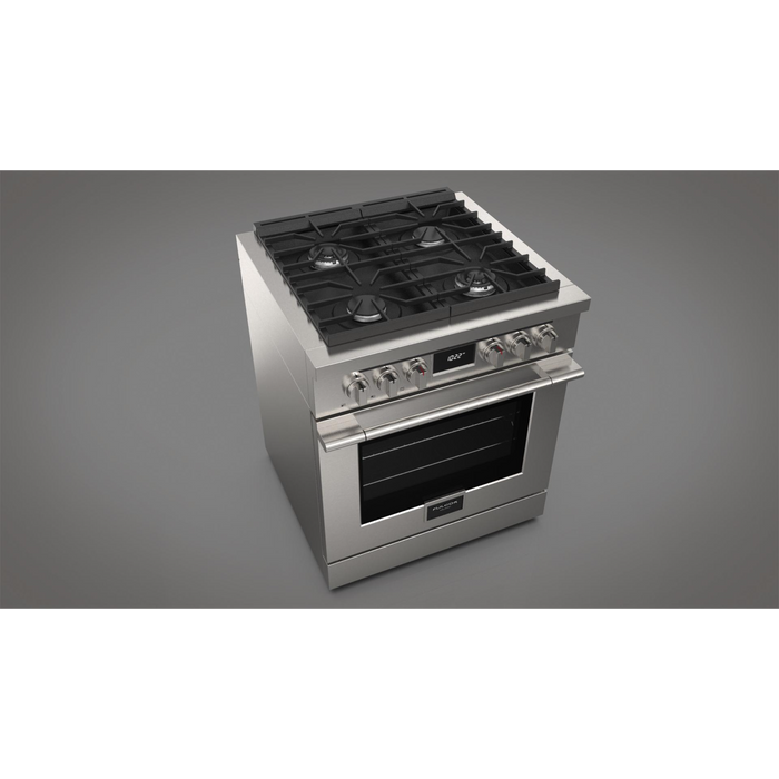 Fulgor Milano Accento Pro 30-Inch Freestanding Dual Fuel Range, 400 Series, 4 Burners (2 Crescendo Burners + 2 Sealed Burners)