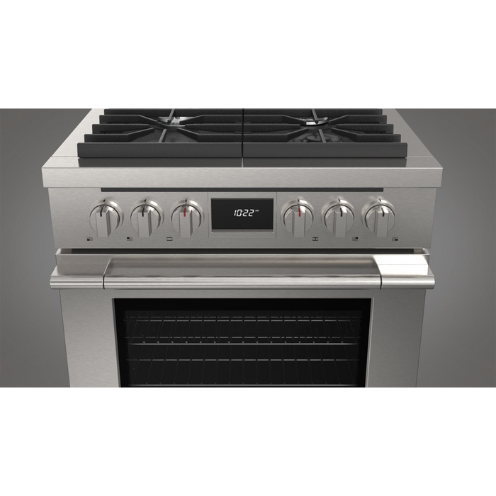 Fulgor Milano Accento Pro 30-Inch Freestanding Dual Fuel Range, 400 Series, 4 Burners (2 Crescendo Burners + 2 Sealed Burners)