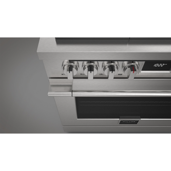 Fulgor Milano Accento Pro 36-Inch Freestanding Dual Fuel Range, 400 Series, 6 Burners (3 Crescendo Dual Ring Burners + 3 Sealed Burners)