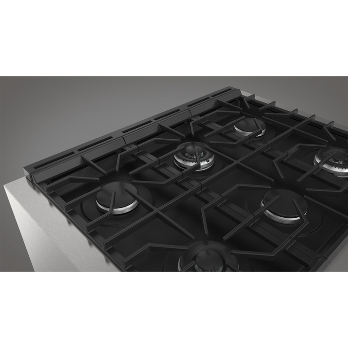Fulgor Milano Accento Pro 36-Inch Freestanding Dual Fuel Range, 400 Series, 6 Burners (3 Crescendo Dual Ring Burners + 3 Sealed Burners)