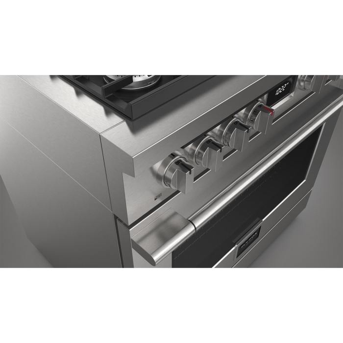 Fulgor Milano Accento Pro 36-Inch Freestanding Dual Fuel Range, 400 Series, 6 Burners (3 Crescendo Dual Ring Burners + 3 Sealed Burners)